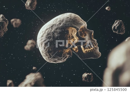 Skull Figure in Vast Emptiness of Space Skull Figure in Vast Emptiness of Space 125845500