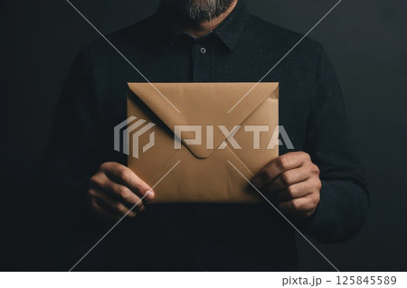 Businessman Holding Large Envelope for Loan Application 125845589