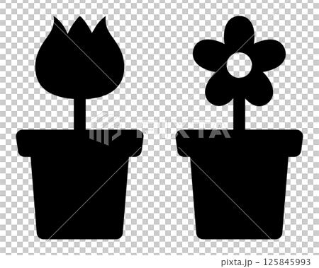 花のアイコン 黒 花のアイコン 黒 125845993