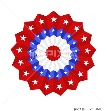 Patriotic american star badge with red, white, and blue layers 125846038