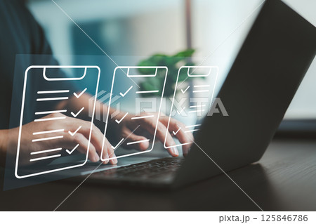 Efficient task management through digital checklists and organized planning systems. Efficient task management through digital checklists and organized planning systems. 125846786