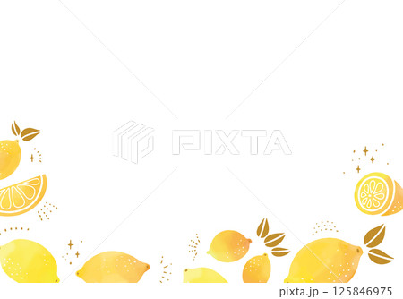 フレッシュなレモンのイラストのフレーム フレッシュなレモンのイラストのフレーム 125846975