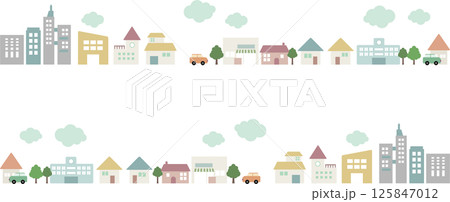 おしゃれで可愛い色々な建物の素材 おしゃれで可愛い色々な建物の素材 125847012