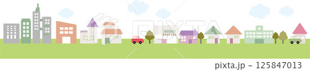 北欧風のおしゃれな建物のイラスト 125847013