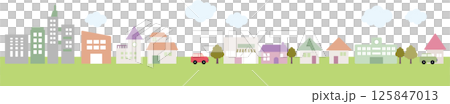 北欧風のおしゃれな建物のイラスト 125847013