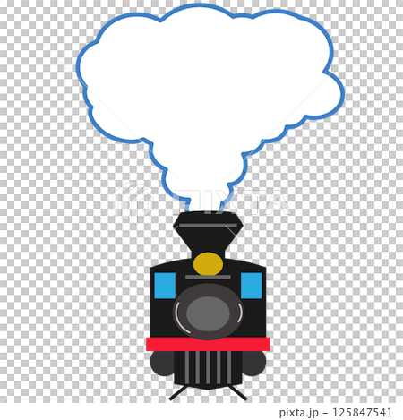 吹きだしのついたシンプルな蒸気機関車の正面のイラスト 吹きだしのついたシンプルな蒸気機関車の正面のイラスト 125847541