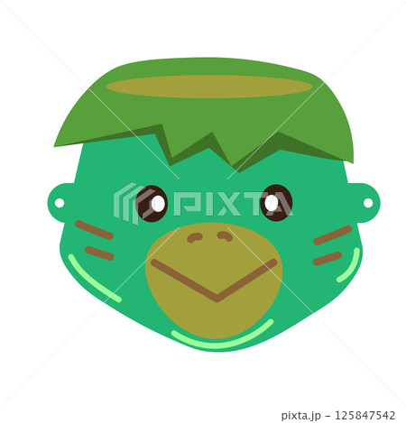 かわいいカッパのお面のイラスト かわいいカッパのお面のイラスト 125847542