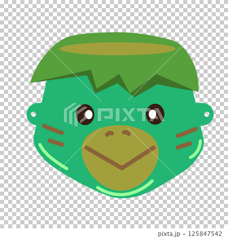かわいいカッパのお面のイラスト かわいいカッパのお面のイラスト 125847542