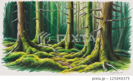 苔むした森 苔むした森 125848375