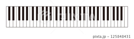 61鍵のピアノの鍵盤のシンプルなベクターイラスト 61鍵のピアノの鍵盤のシンプルなベクターイラスト 125848431