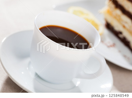 Coffee with chocolate dessert 125848549