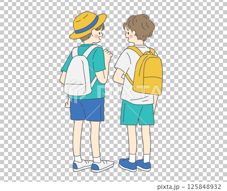 夏休み男の子後ろ姿 125848932