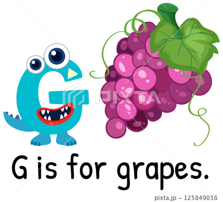 Alphabet Illustration: G is for Grapes 125849038