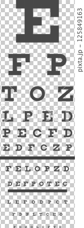 Eye test chart illustration. Accurate vision measurement. Eye test chart illustration. Accurate vision measurement. 125849163