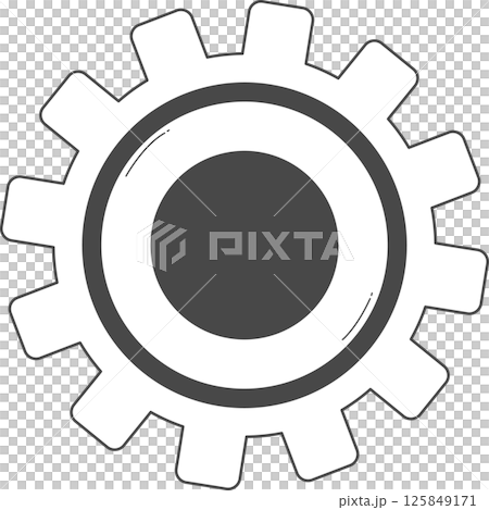 Black and white gear illustration. Black and white gear illustration. 125849171