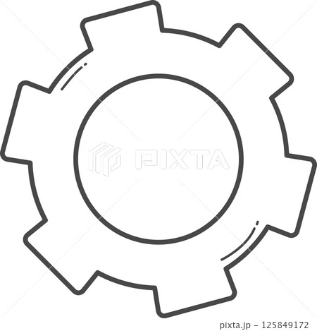 Black and white gear illustration. Black and white gear illustration. 125849172