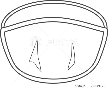 Black and white medical mask illustration. 125849176