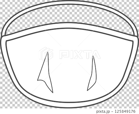 Black and white medical mask illustration. 125849176
