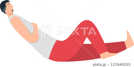 Man sleeps illustration in a sitting position. 125849203