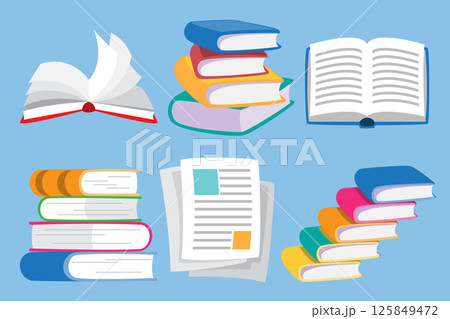 Books for Education Flat vector illustration 125849472