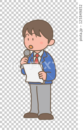 発表をする男子学生 125849852