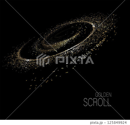 A separate design element, an exquisite golden swirl of fine tinsel 125849924