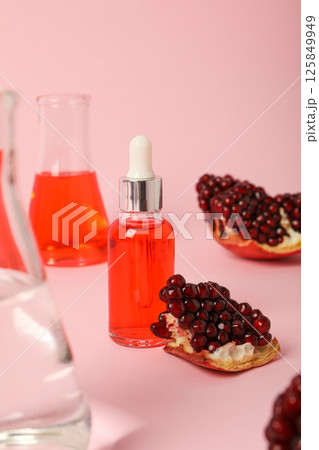 Self care and skincare products concept - pomegranate cosmetics 125849949