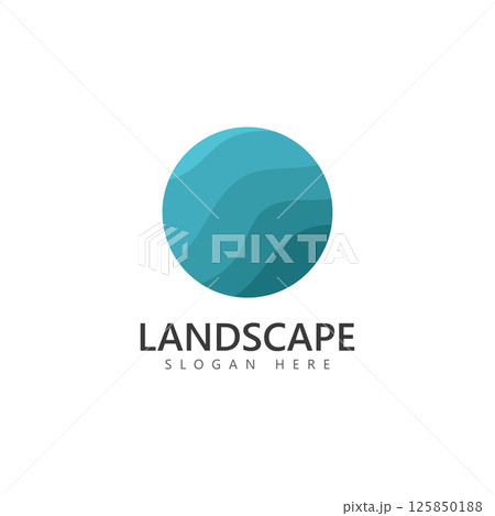 Sea landscape abstract design logo template Vector 125850188