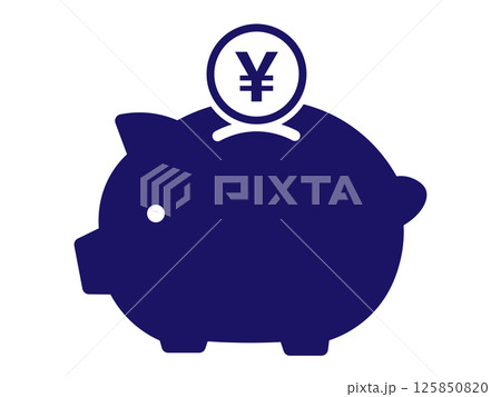 豚の貯金箱のシルエット(アイコン) 豚の貯金箱のシルエット(アイコン) 125850820