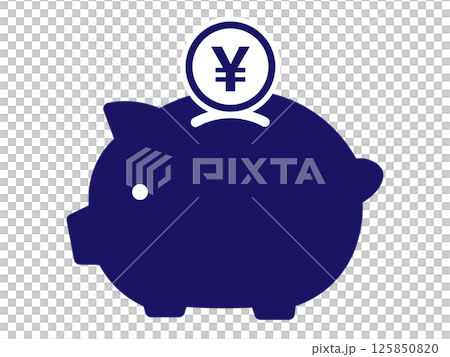 豚の貯金箱のシルエット(アイコン) 豚の貯金箱のシルエット(アイコン) 125850820