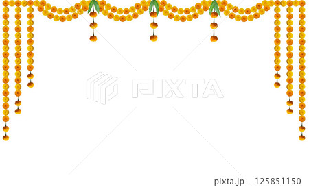 Marigold flowers and mango leaves toran design door hanging 125851150