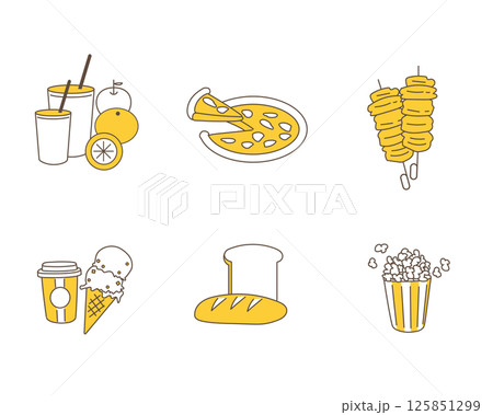 スナックアイコン6セット 125851299