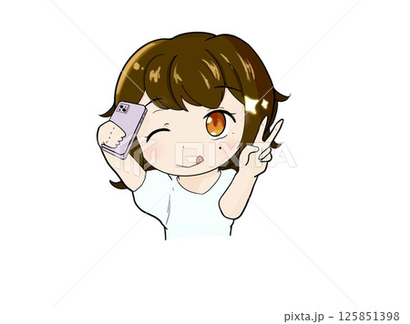 自撮りをしているずっかちゃん　テヘペロ　キラリ 125851398