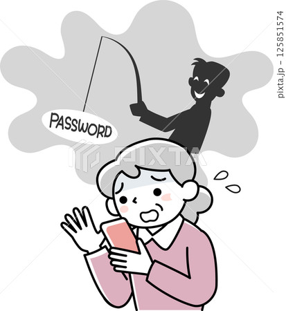 オンライン詐欺の被害にあうシニア女性 125851574