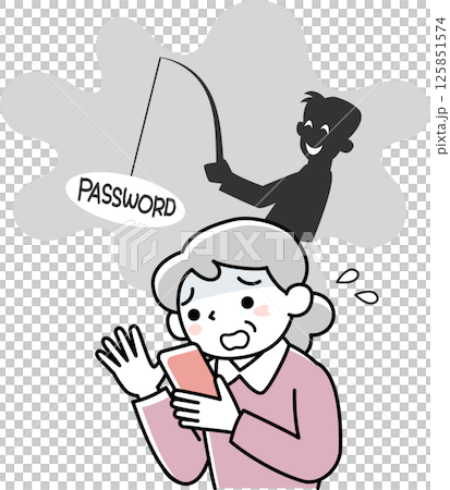 オンライン詐欺の被害にあうシニア女性 125851574
