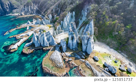 空撮「青森県」仏ヶ浦を360度カメラで撮影 佐井村 空撮「青森県」仏ヶ浦を360度カメラで撮影 佐井村 125851737