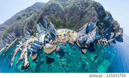 空撮「青森県」仏ヶ浦を360度カメラで撮影 佐井村 空撮「青森県」仏ヶ浦を360度カメラで撮影 佐井村 125851750