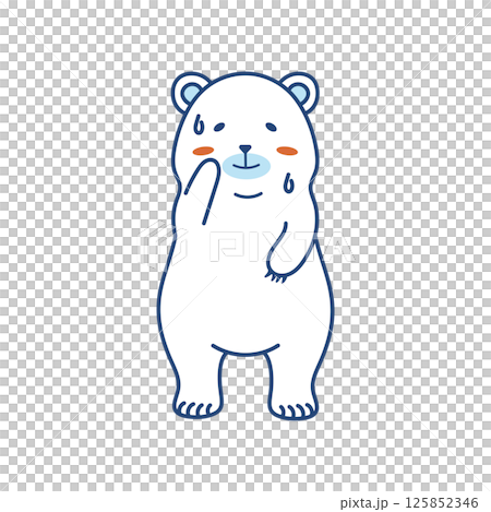 可愛的北極熊插圖(彩色) 可愛的北極熊插圖(彩色) 125852346
