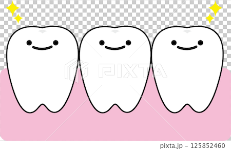 Cute illustration of healthy teeth Cute illustration of healthy teeth 125852460