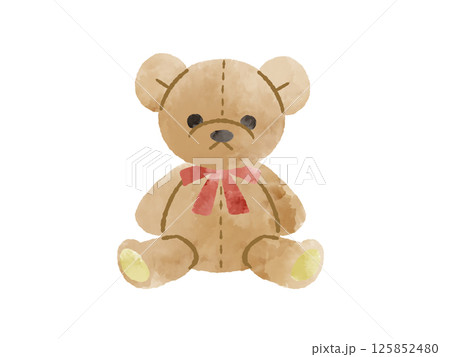 くまのぬいぐるみ-水彩 125852480