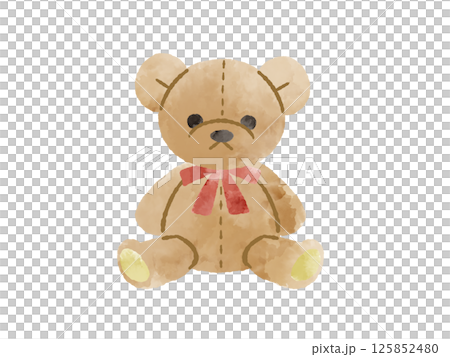 くまのぬいぐるみ-水彩 125852480