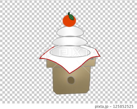 簡單的新年 Kagami mochi 插圖素材 簡單的新年 Kagami mochi 插圖素材 125852525