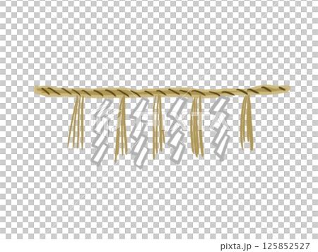 Illustration of a shimenawa and paper streamers Illustration of a shimenawa and paper streamers 125852527
