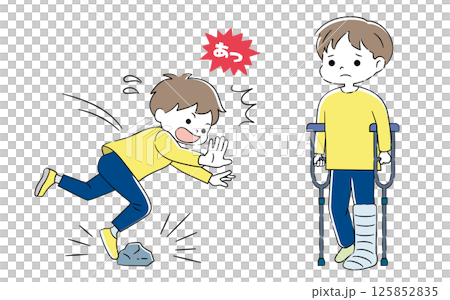 Falling and injured child illustration 4C 125852835
