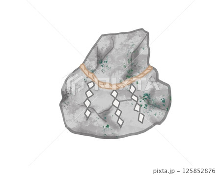 注連縄で飾る磐座のイラスト 125852876