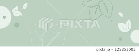 Horizontal banner with nature motifs 125853003