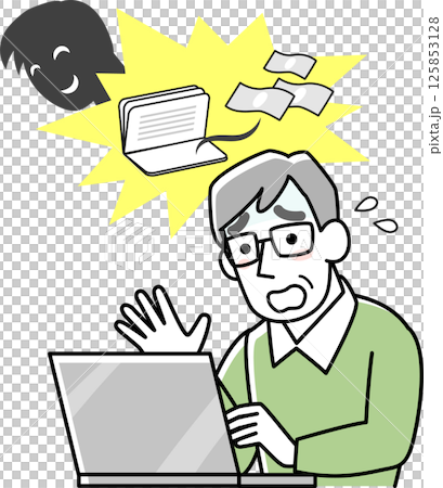 Senior man victim of online fraud Senior man victim of online fraud 125853128