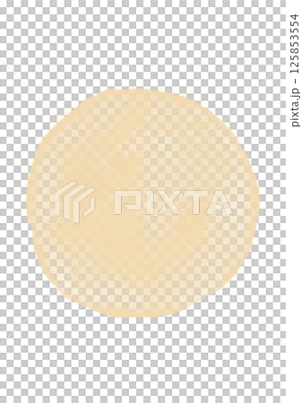 水彩風の丸円　薄い茶色ベージュのイラスト素材　背景透明　png 125853554