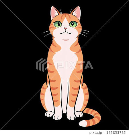 茶トラ猫のイラスト 125853785