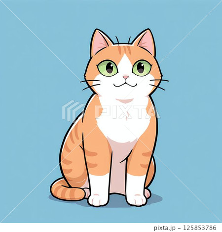 お座りした猫 125853786